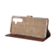 Rixus Bookcase For Samsung Galaxy S23 FE S711B Brown