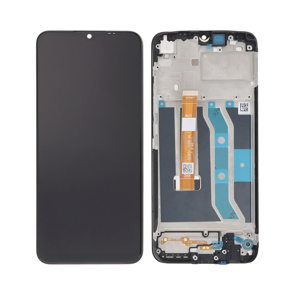 Realme C21Y RMX3261, RMX3263 Display And Digitizer With Frame Black Original