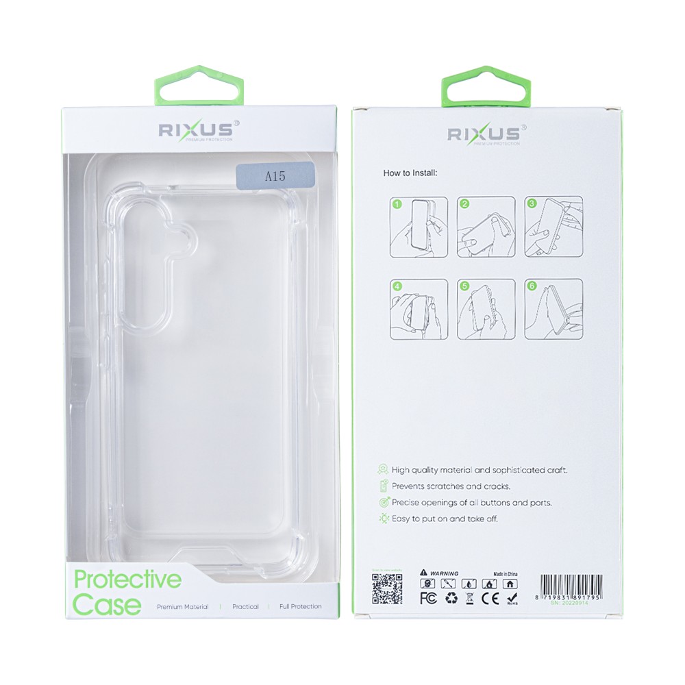 Rixus For Samsung Galaxy A15 5G A156B Anti-Burst Case Transparent