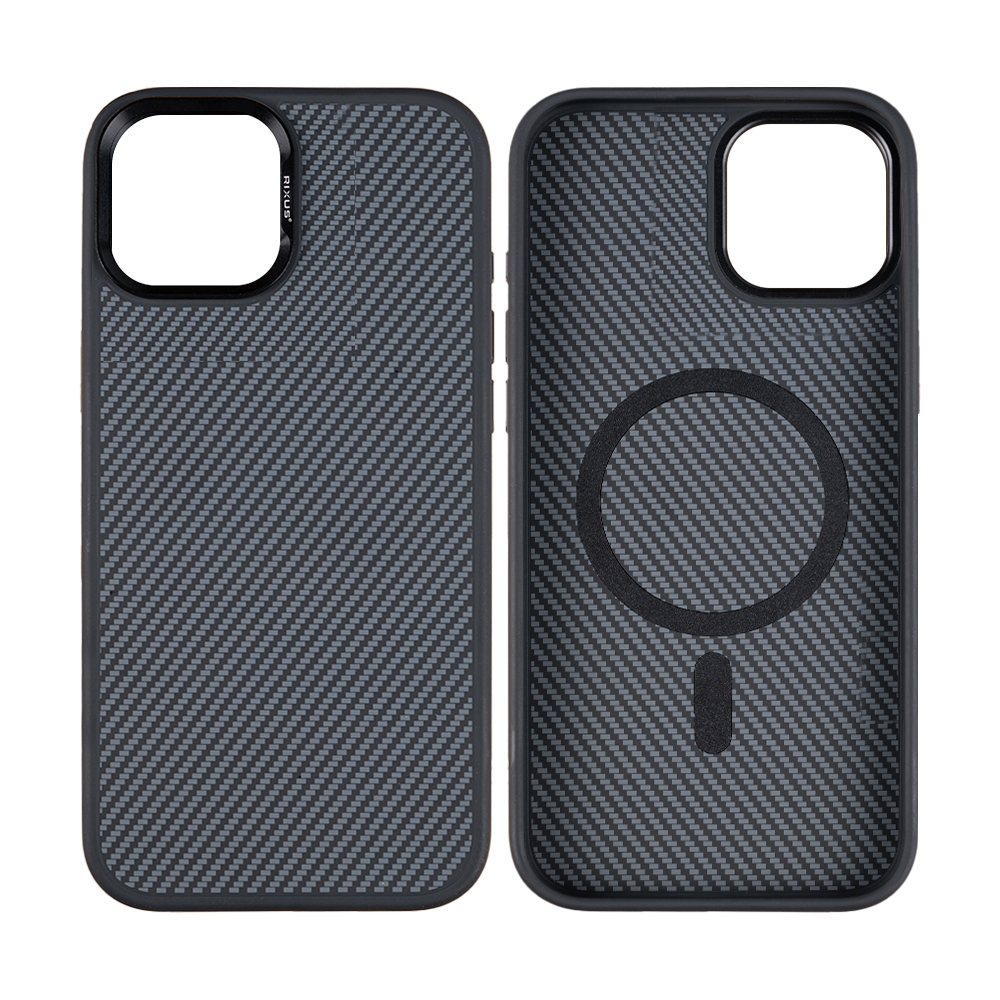 Rixus Mag Carbon With MagSafe For iPhone 11 Titanium Black