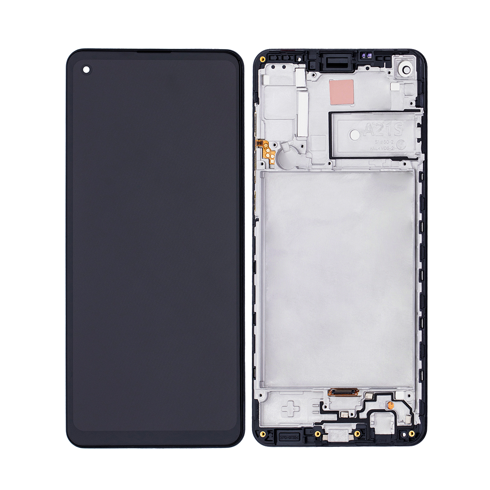 Samsung Galaxy A21s A217F Display And Digitizer With Frame Black Soft-OLED