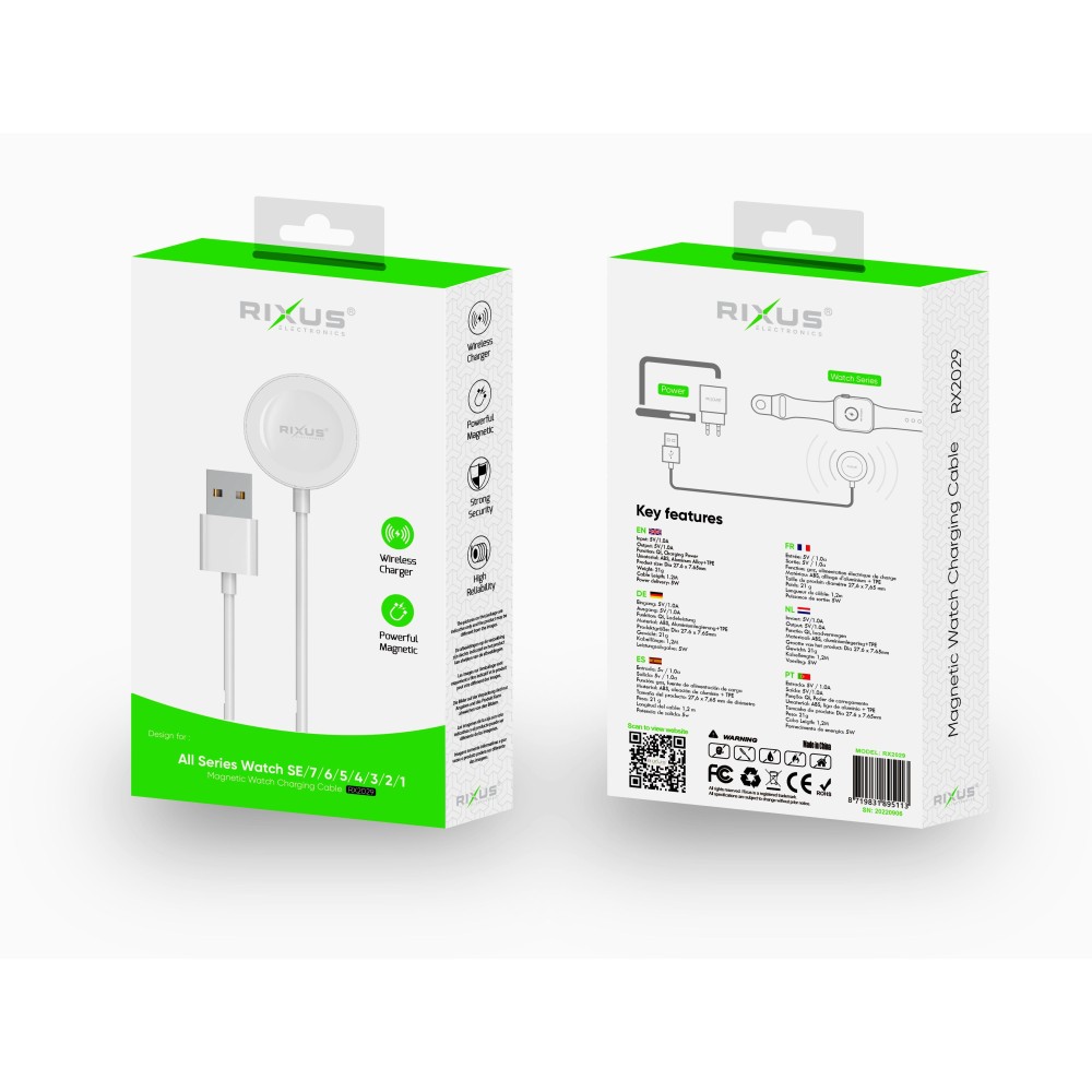 Rixus RX2029 Magnetic Wireless Charging Cable For Apple Watch