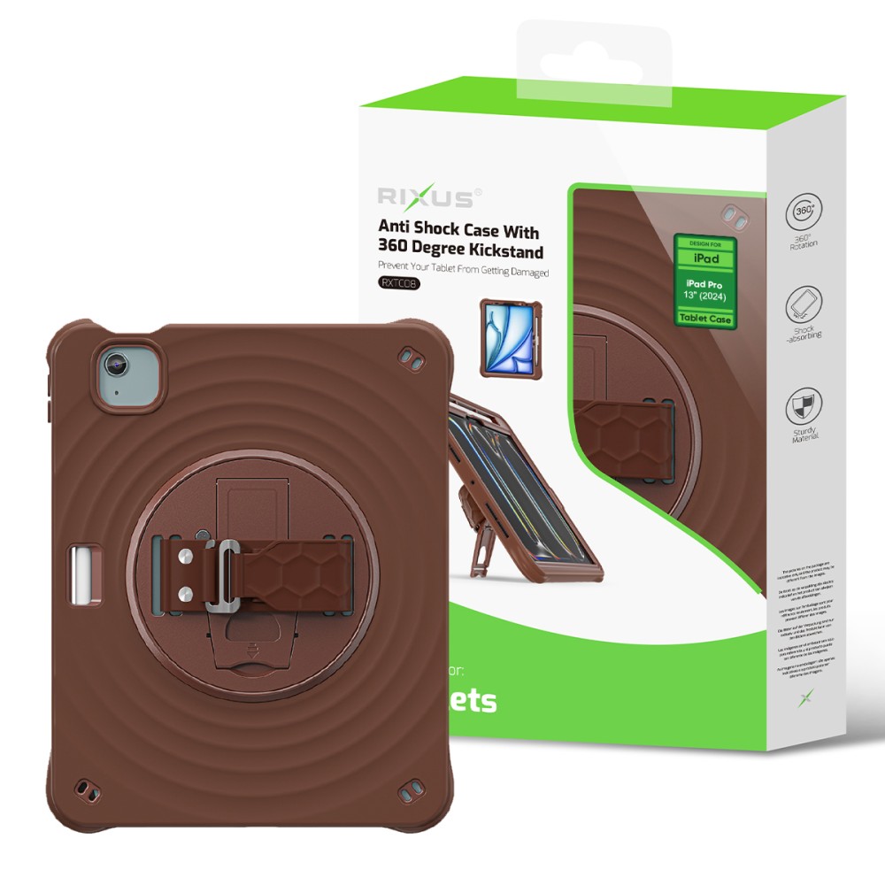 Rixus RXTC08 Anti Shock Case For iPad Pro 13 (2024) Chocolate
