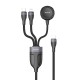 Rixus RXUC31 3 in 1 Watch & Phone Charger Cable1.2M Black