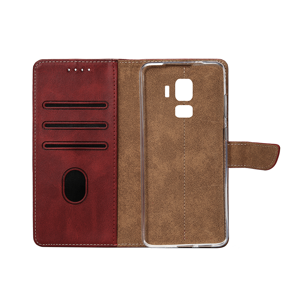 Rixus Bookcase For Samsung Galaxy S9 Plus G965F Dark Red