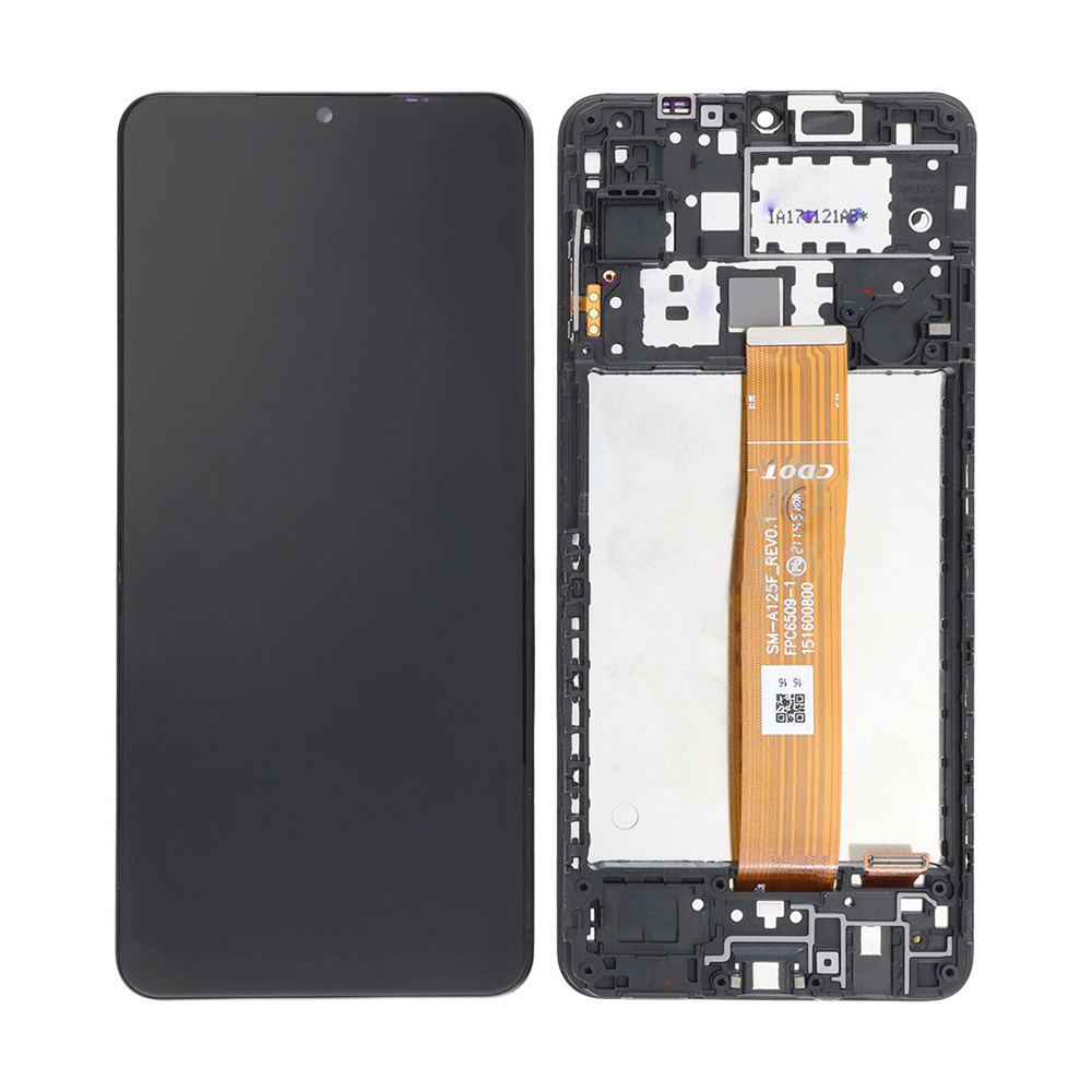 Samsung Galaxy A12 A125F Display And Digitizer With Frame Black Soft-OLED