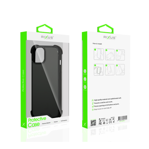 Rixus Anti-Burst Case For iPhone 14 Plus Black