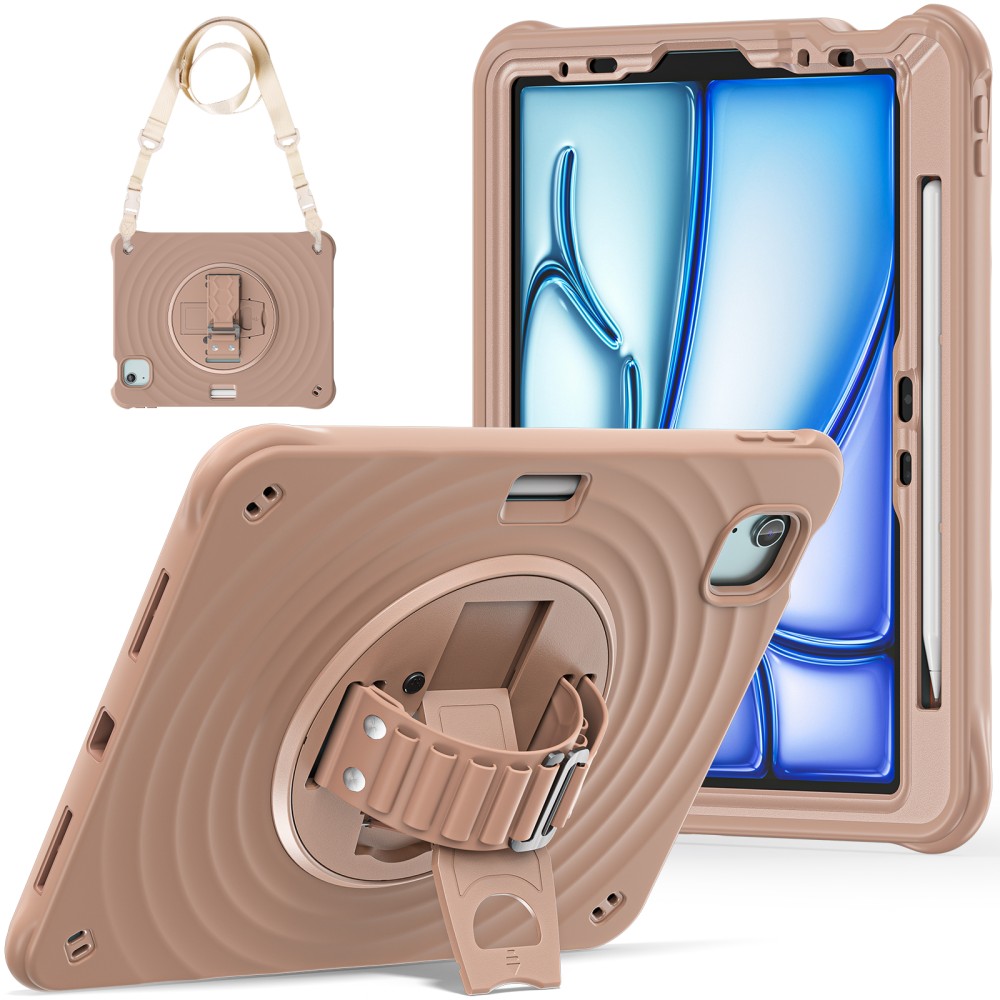 Rixus RXTC08 Anti Shock Case For iPad Air 13 (2024), iPad Pro 12.9 (2018, 2020, 2021, 2022) Latte