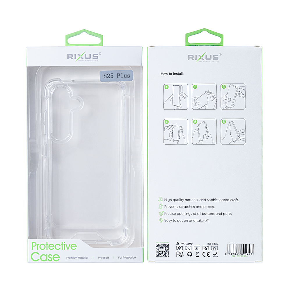 Rixus Anti-Burst Case For Samsung Galaxy S25 Plus S936B Transparent
