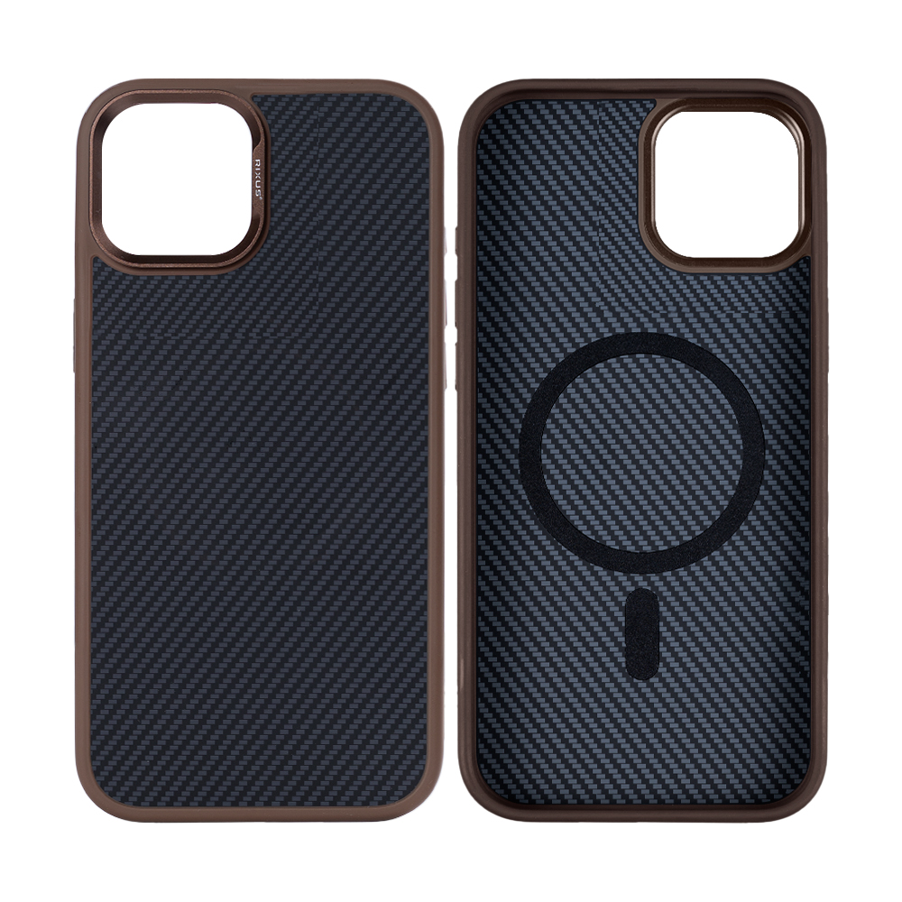 Rixus Mag Carbon With Magsafe For iPhone 11 Brown