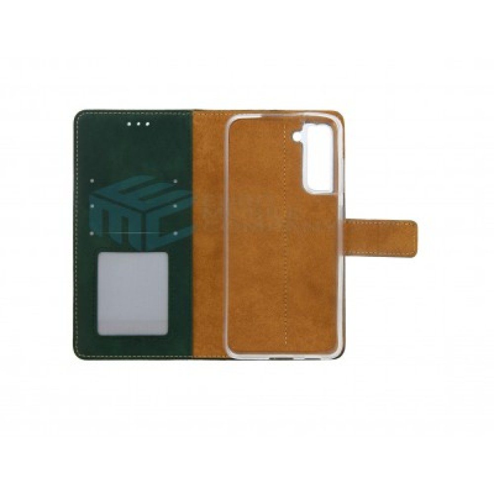 Rixus Bookcase For Samsung Galaxy S22 5G S901B Dark Green