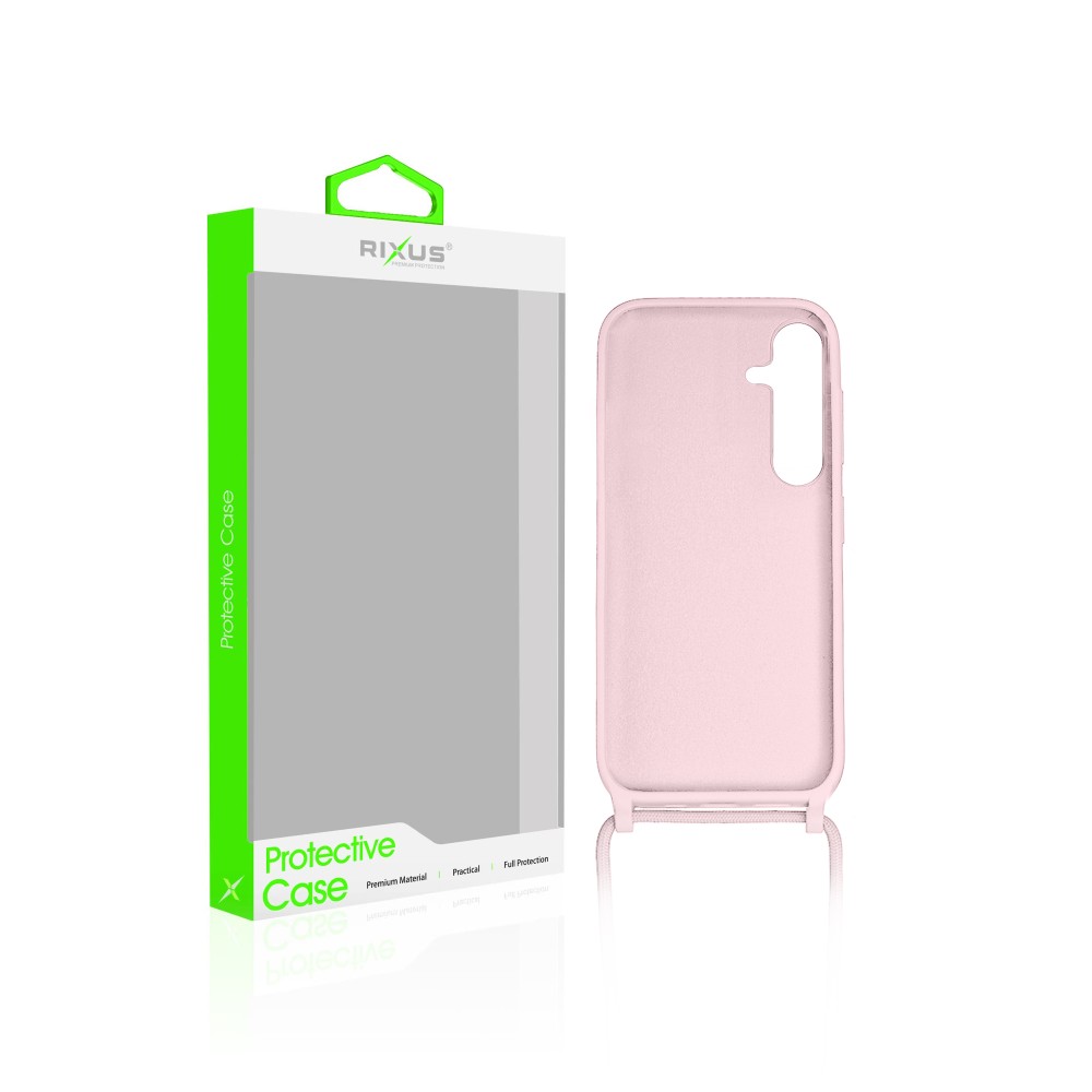 Rixus TPU Necklace Cord Cover For Samsung Galaxy A25 5G A256B Pink