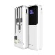 Rixus RXPB36 Power Bank 10000 mAh With 4 Build In Cables White