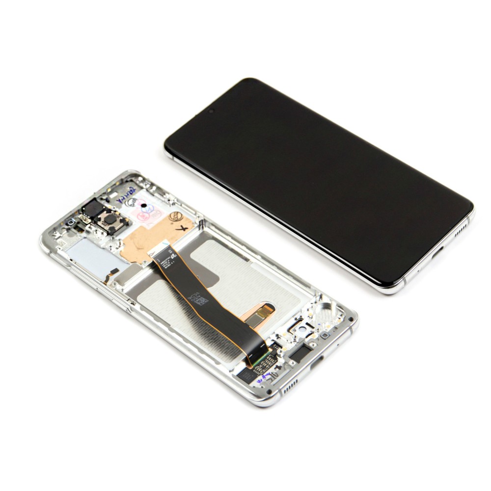 Samsung Galaxy S20 G980F, S20 5G G981F Display And Digitizer With Frame Cloud White Service Pack