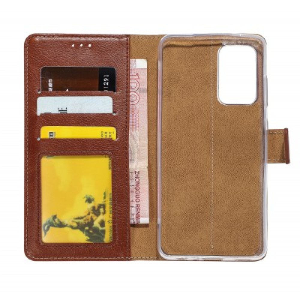Rixus Bookcase For Samsung Galaxy A33 5G A336B Brown