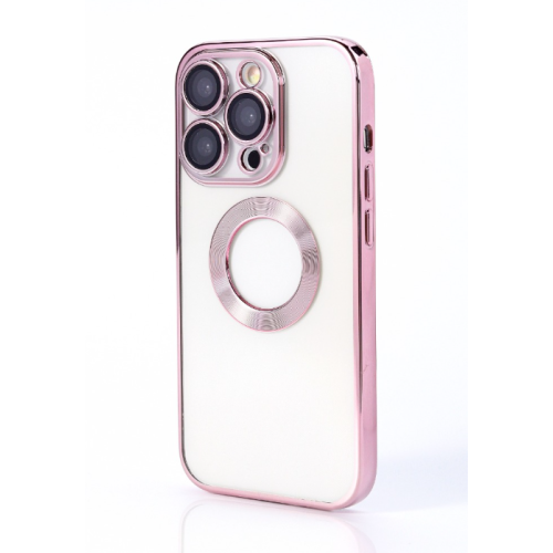 NY Glossy Phone & Camera TPU Case For iPhone 14 Pro Max - Transparent Pink