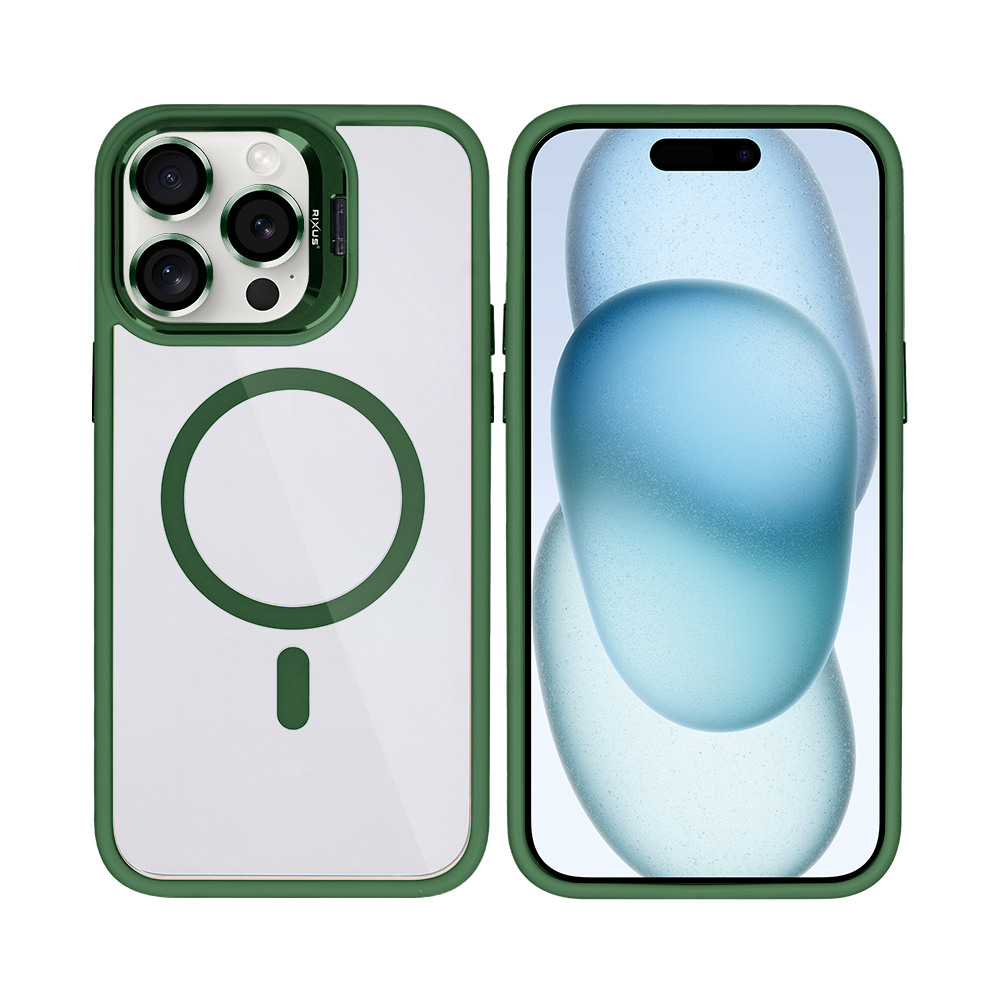 Rixus Classic 03 Case With MagSafe For iPhone 14 Pro Dark Green
