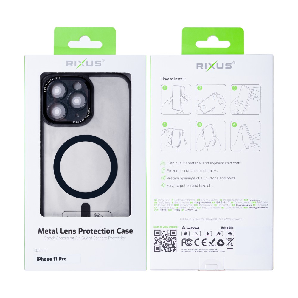 Rixus Classic 04 Case With MagSafe For iPhone 11 Pro Black