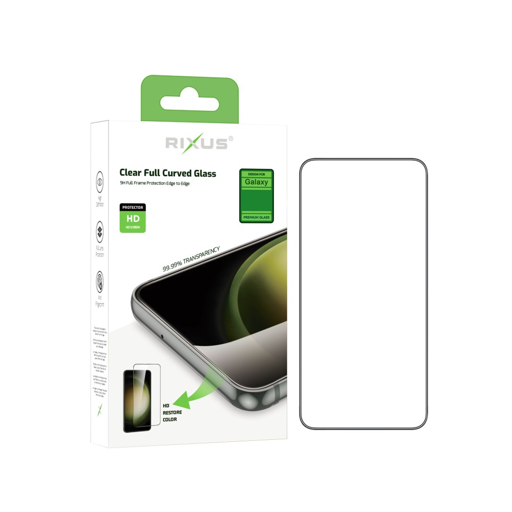 Rixus Clear HD Full Curved Edge Tempered Glass For Samsung Galaxy A55 A556B