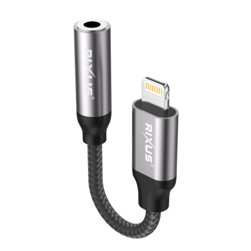 Rixus RXMU07 Lightning To 3.5mm Headphone Adaptor Black