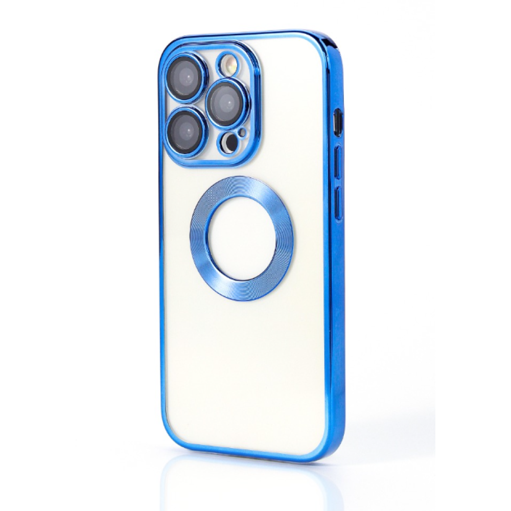 NY Glossy Phone & Camera TPU Case For iPhone 14 Pro - Transparent Blue