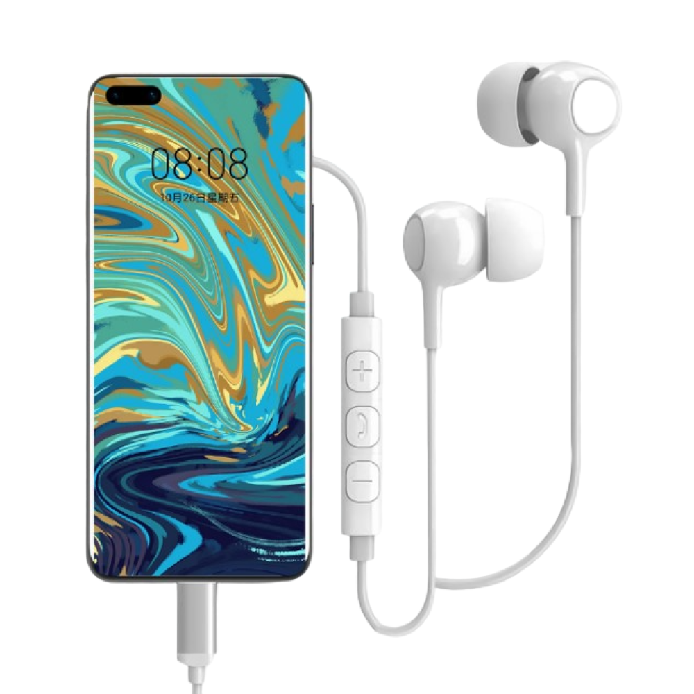 Rixus RXHD56CW USB C Wired Earbud Type Headphone With Microphone White
