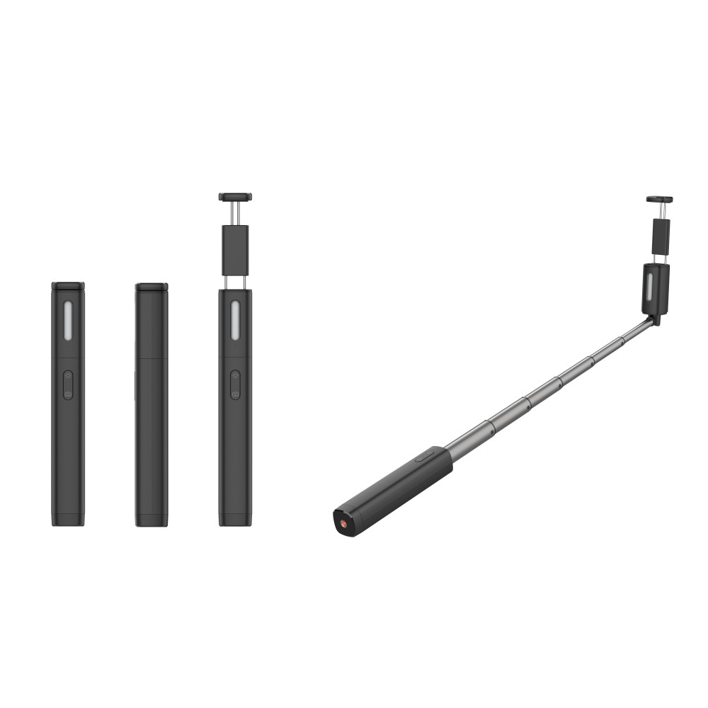 Rixus RXSF31 Integrated Selfie Stick With LED Lights Black