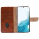 Rixus Bookcase For Samsung Galaxy S22 5G S901B Brown