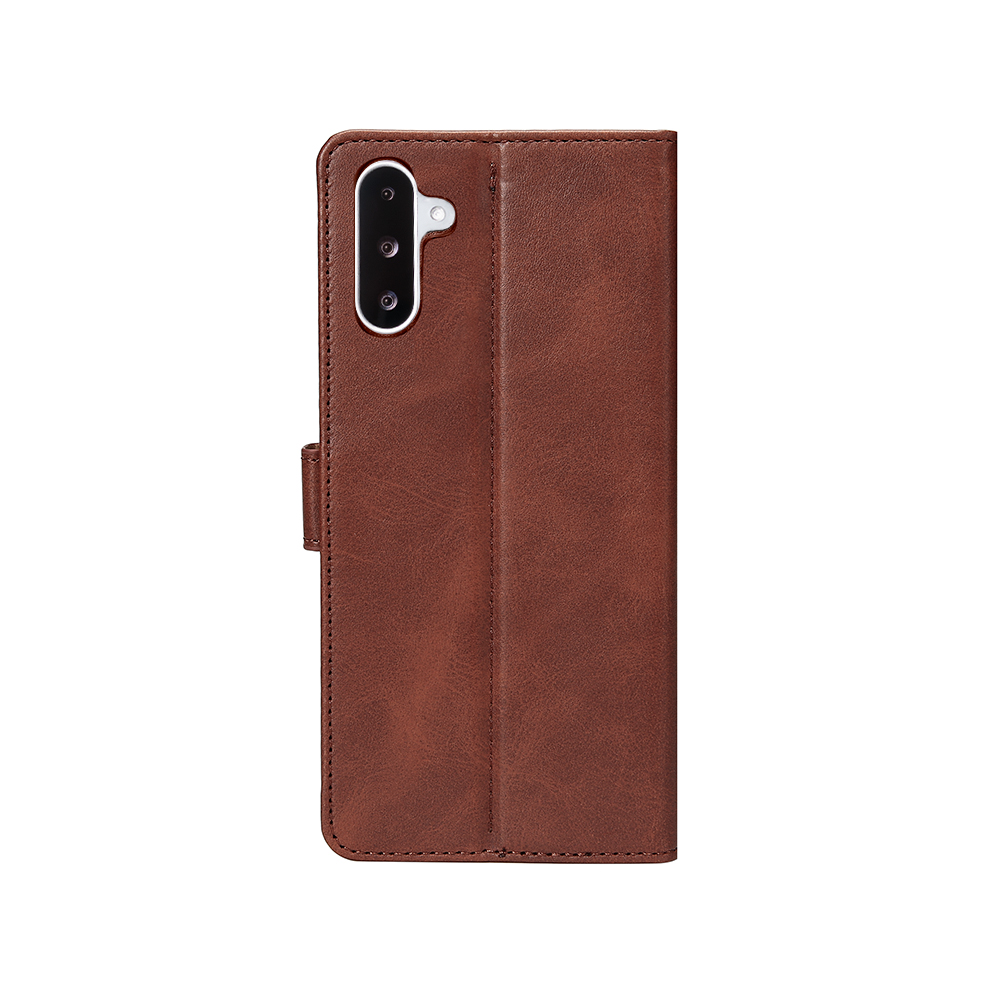 Rixus Bookcase For Samsung Galaxy A26 A266B Brown