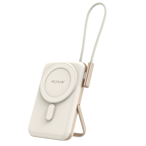 Rixus RXPB37 Portable Magnetic Powerbank 10.000 mAh With Stand Rose Gold