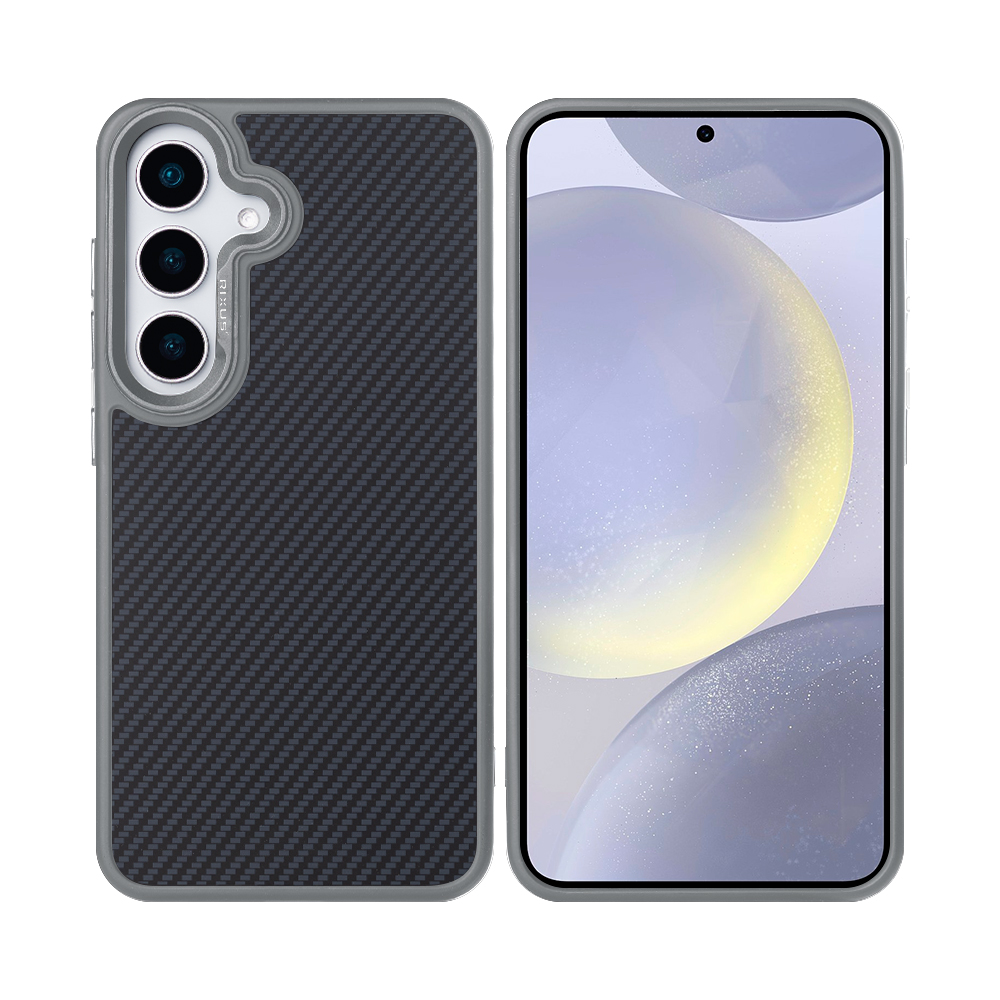 Rixus Mag Carbon With MagSafe For Samsung Galaxy S25 Plus S936B Titanium Grey