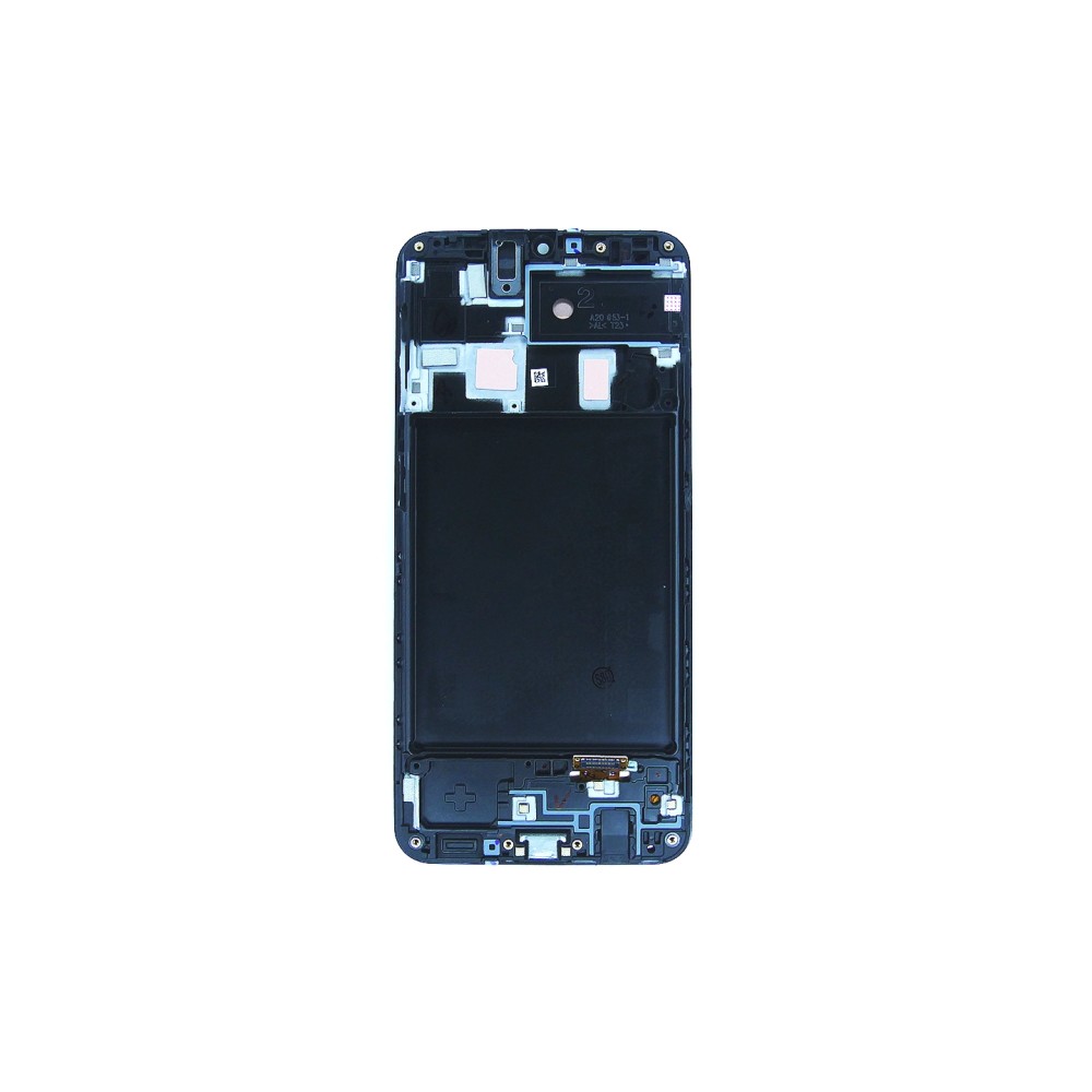 Samsung Galaxy A20 A205F Display And Digitizer With Frame Black Service Pack