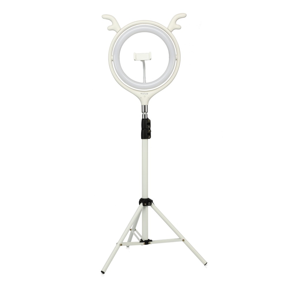 Rixus RXLG08 Selfie Ring Beauty Mirror Live Lamp White