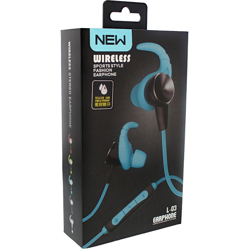 Wireless Sport Earphone With Sealed & Sweatproof L-03 - Black