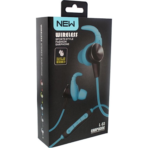 Wireless Sport Earphone With Sealed & Sweatproof L-03 - Black