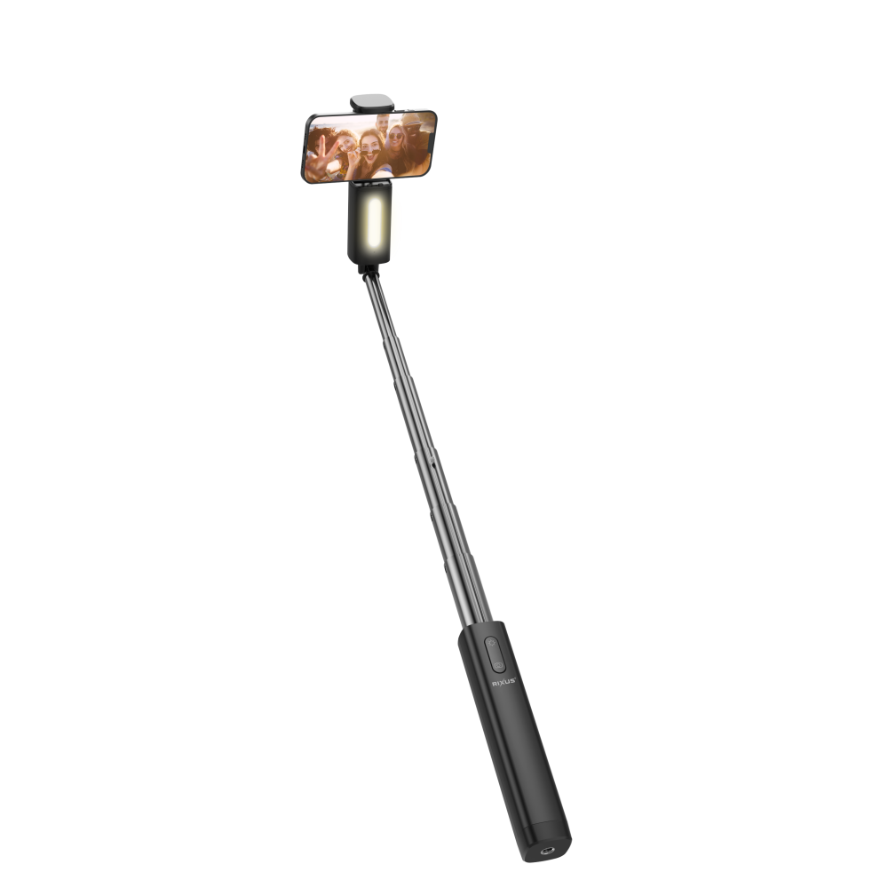 Rixus RXSF31 Integrated Selfie Stick With LED Lights Black