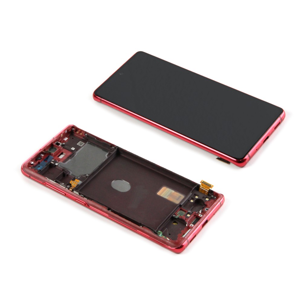 Samsung Galaxy S20 FE G780F, 5G G781B  Display And Digitizer With Frame Cloud Red Service Pack