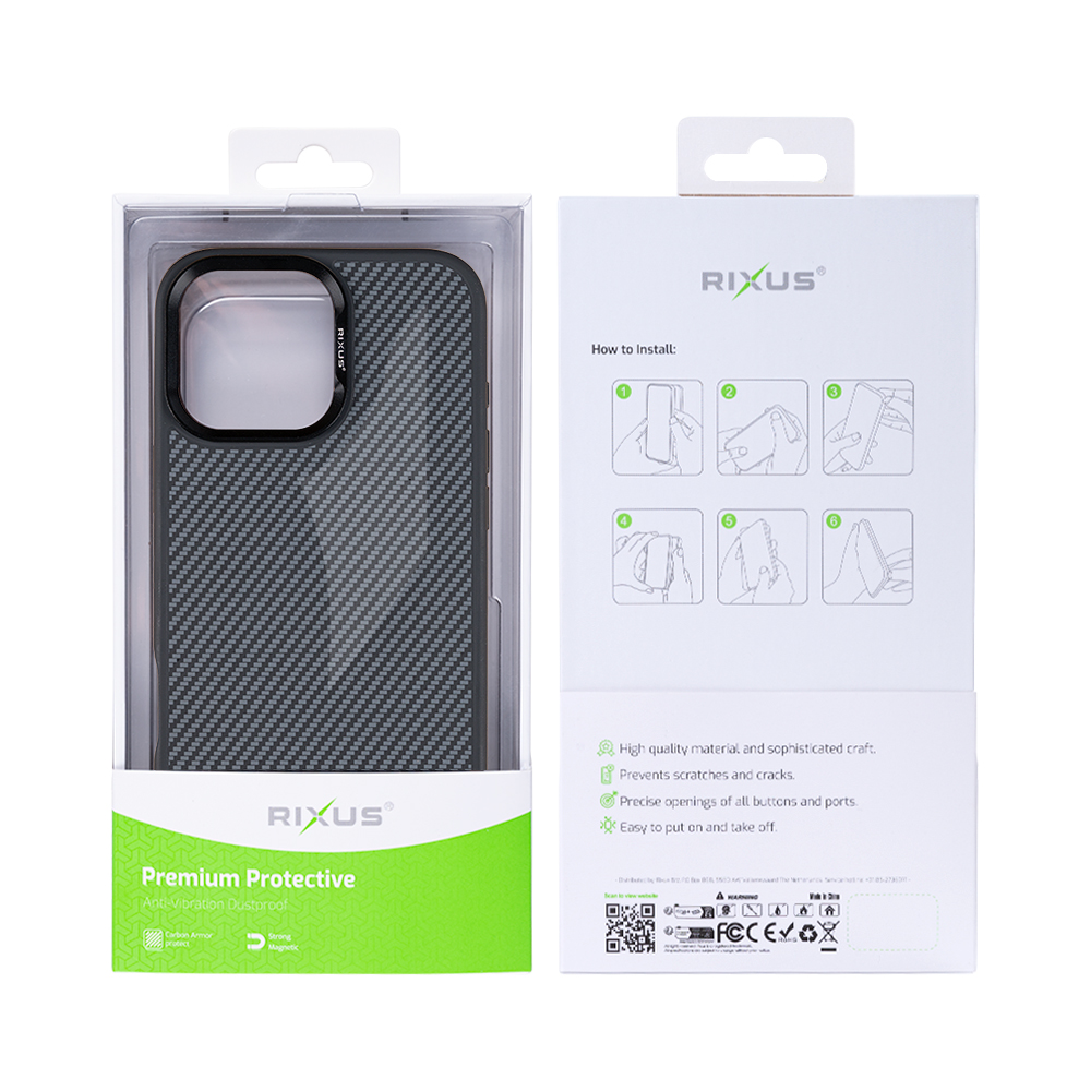 Rixus Mag Carbon With MagSafe For iPhone 11 Titanium Black