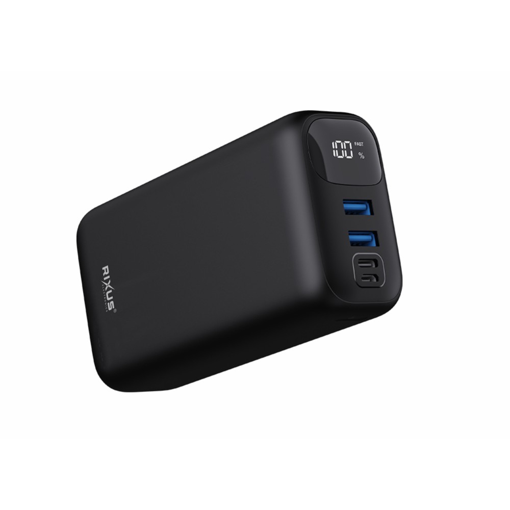 Rixus RXPB62 22.5W Super Fast Power Bank 30.000mAh 2USB+1PD OutPut Black