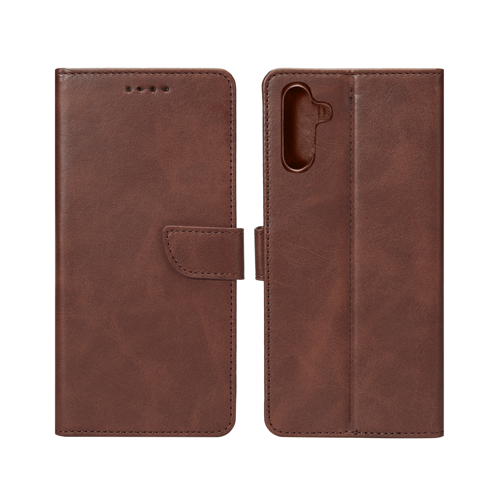 Rixus Bookcase For Samsung Galaxy S24 5G S921B Brown