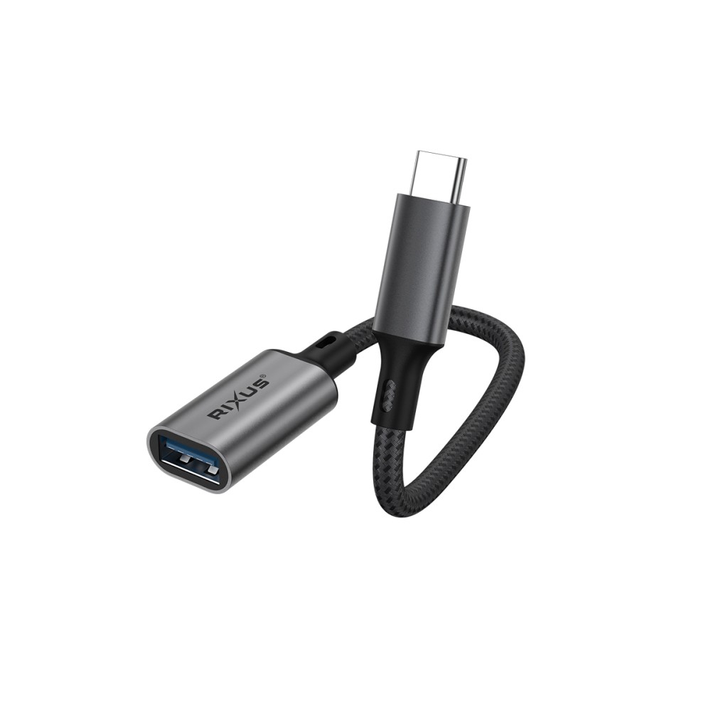 Rixus RXMU24 Type C To USB A 3.0 Adapter Space Gray