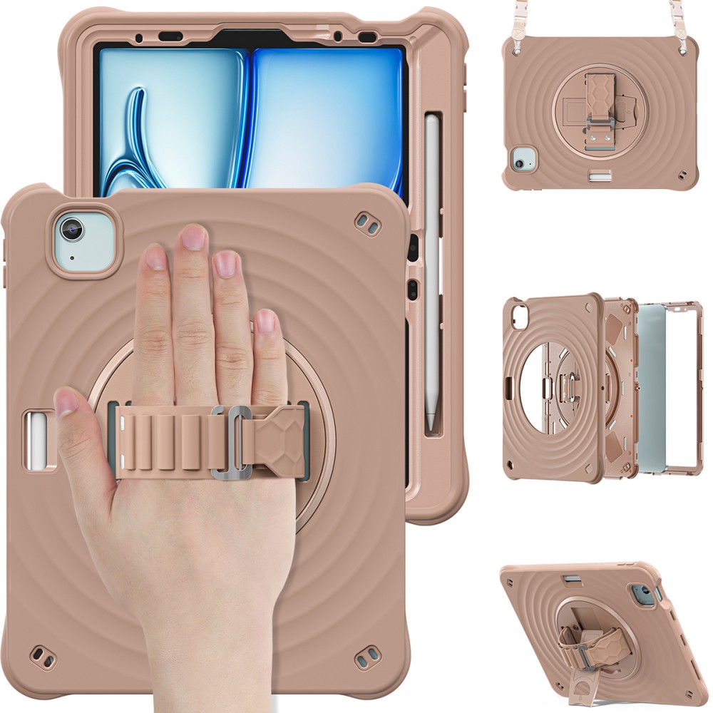 Rixus RXTC08 Anti Shock Case For iPad Air 13 (2024), iPad Pro 12.9 (2018, 2020, 2021, 2022) Latte