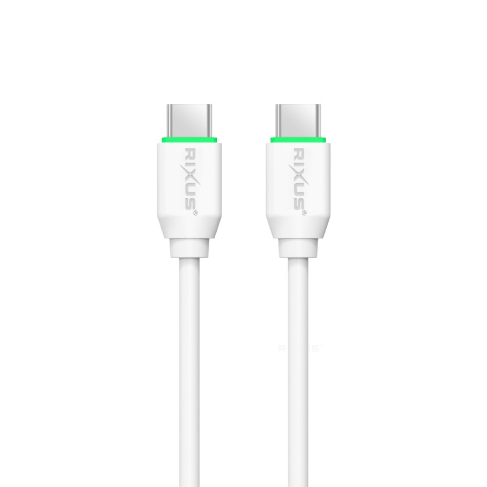 Rixus RX90CC Adapter With USB-C To USB-C Cable 100CM 20W White