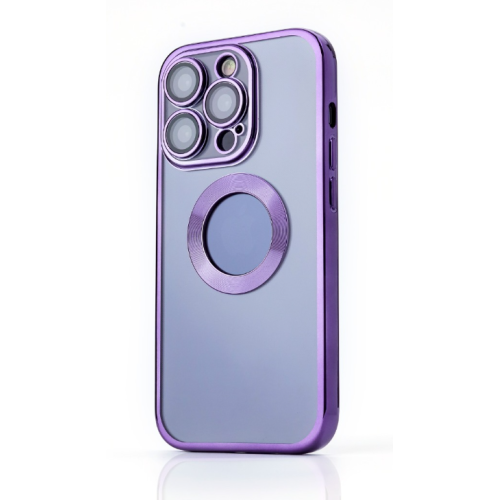 NY Glossy Phone & Camera TPU Case For iPhone 15 Pro - Dark Purple