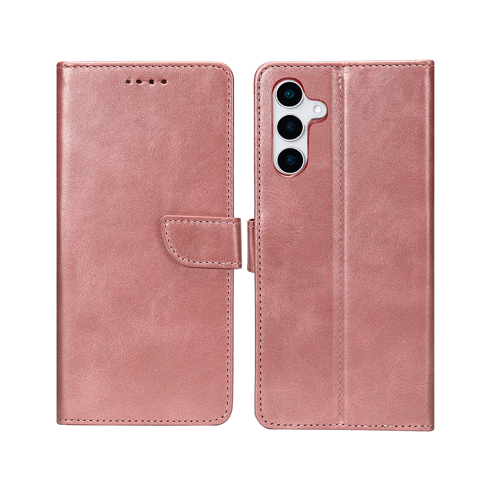Rixus Bookcase For Samsung Galaxy S25 Plus S9360 Pink