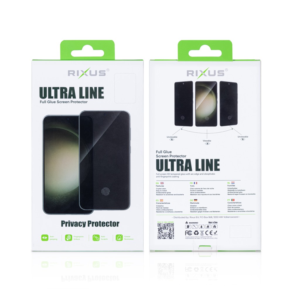 Rixus Privacy Full Curved Edge Tempered Glass For Samsung Galaxy A15 5G A156B