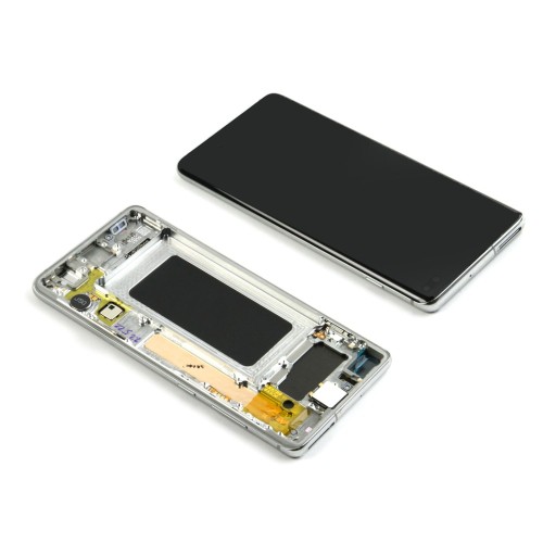Samsung Galaxy S10 Plus G975F Display And Digitizer With Frame Prism Silver Service Pack