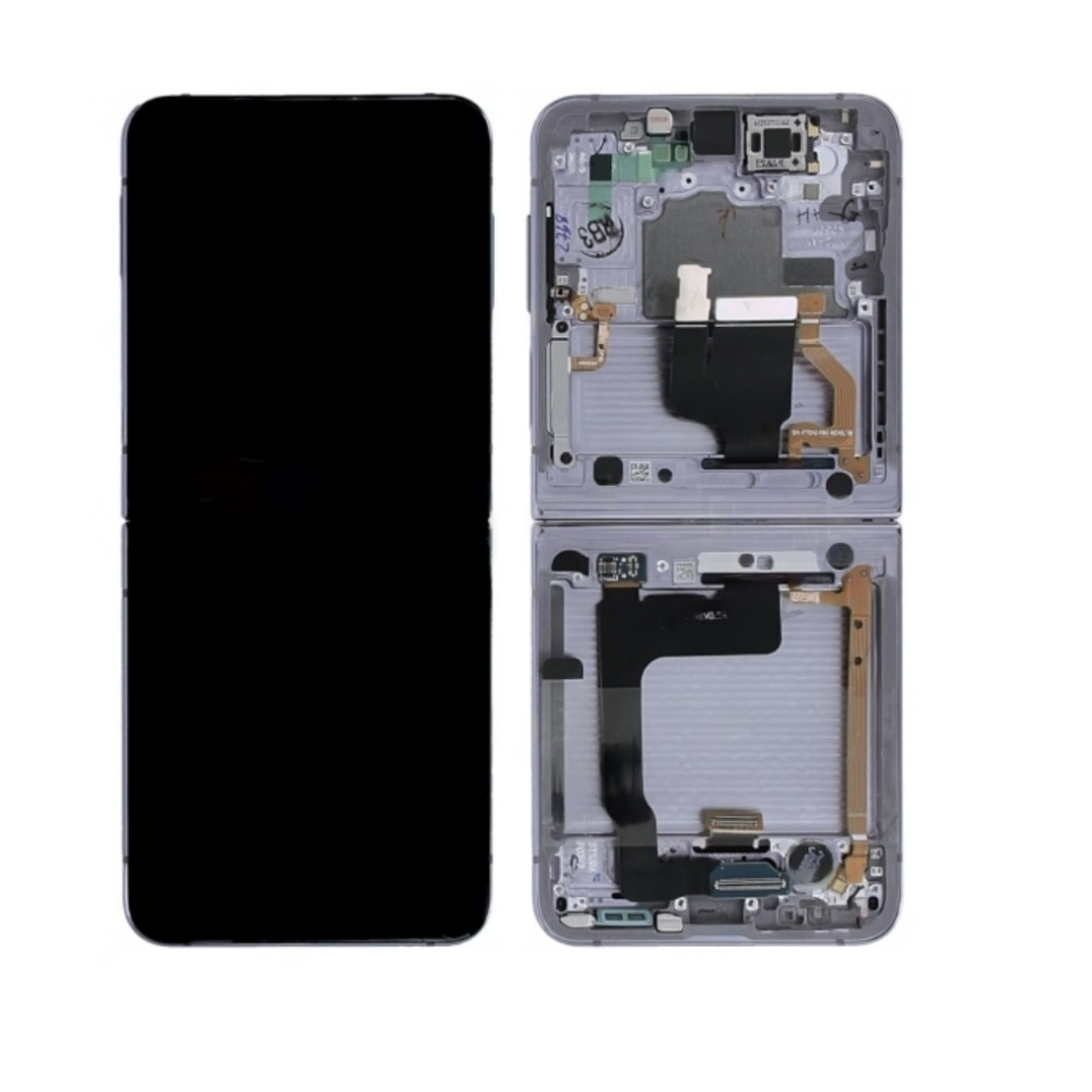 Samsung Galaxy Z Flip4 5G F721B Display And Digitizer With Frame White Service Pack