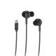 Rixus RXHD56C USB C Wired Earbud Type Headphone With Microphone Black