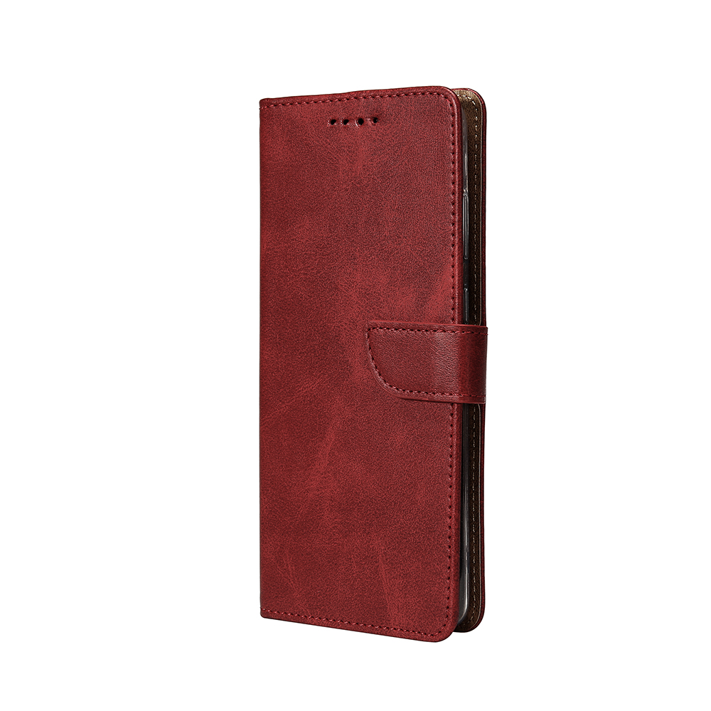 Rixus Bookcase For Samsung Galaxy S25 Ultra S938B Dark Red